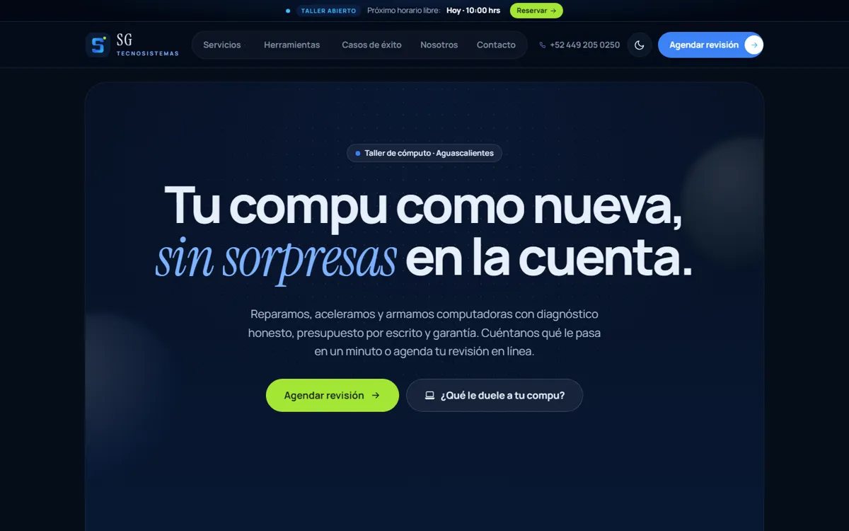 Este sitio: taller de cómputo con 5 herramientas